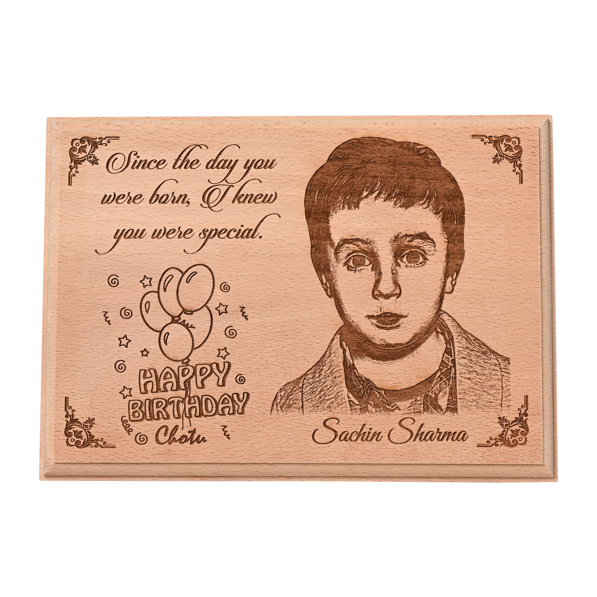 Giftanna Gifts for Kids Birthday : Engraved Wooden Photo Plaques 